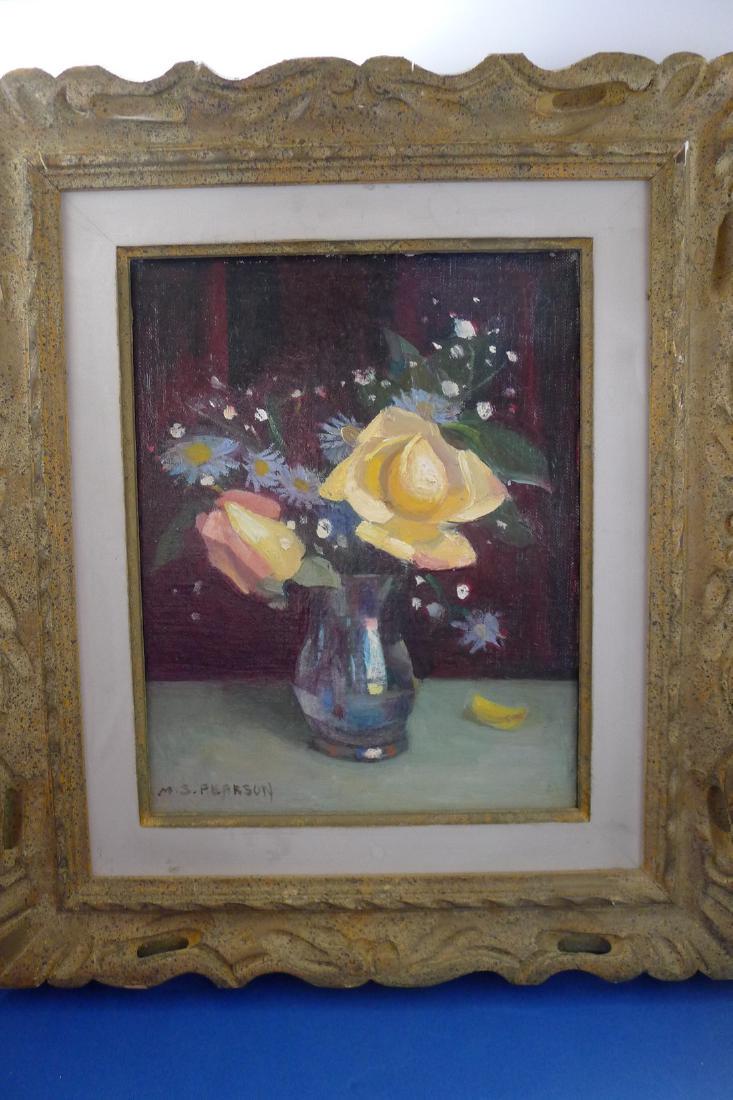 Yellow Roses: Title: Yellow Roses Materials: oil painting Dimensions: art 8" x 10"; frame 13" x 15" Marguerite Stuber Pearson Reserve: $350.00 Shipping: Domestic: Flat-rate of $25.00 to anywhere within the contiguo