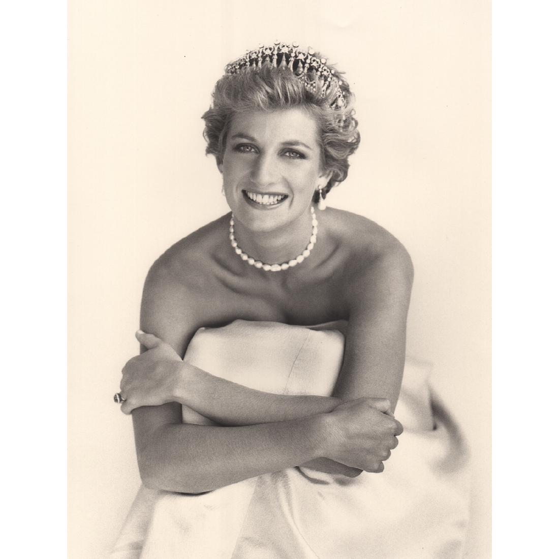 PATRICK DEMARCHELIER - Princess Diana, 1990: Artist: PATRICK DEMARCHELIER Print Title: Her Royal Highness the Princess of Wales, 1990 Medium: Photo-Lithograph Printing Date: 1990's Printed in the USA Image Size approx: 9 X 12 inches Patrick Dema