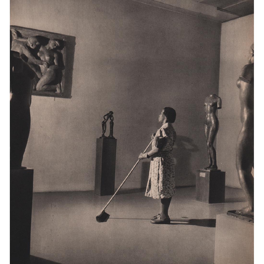 FRITZ HENLE - Museum Sweeper: Artist: FRITZ HENLE Print Title: Museum Sweeper Medium: Sheet-fed Gravure Printing Date: 1940's Printed in France Image Size approx: 8.5 x 9 inches Fritz Henle (1909-1993) was a German-born photograph