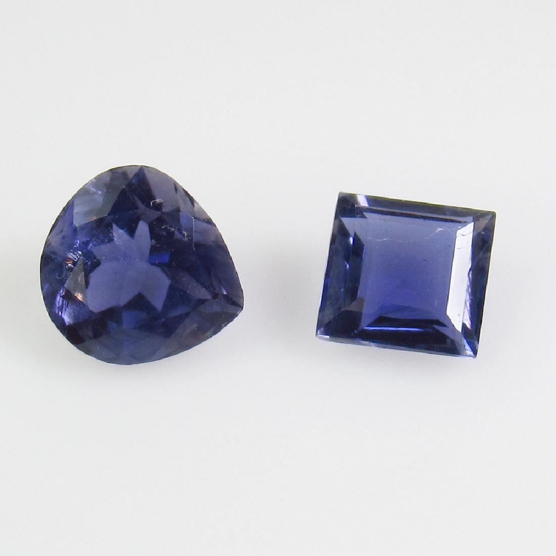 1.31 Ctw Natural 2 Iolite Heart & Square Cut (1 of 2)