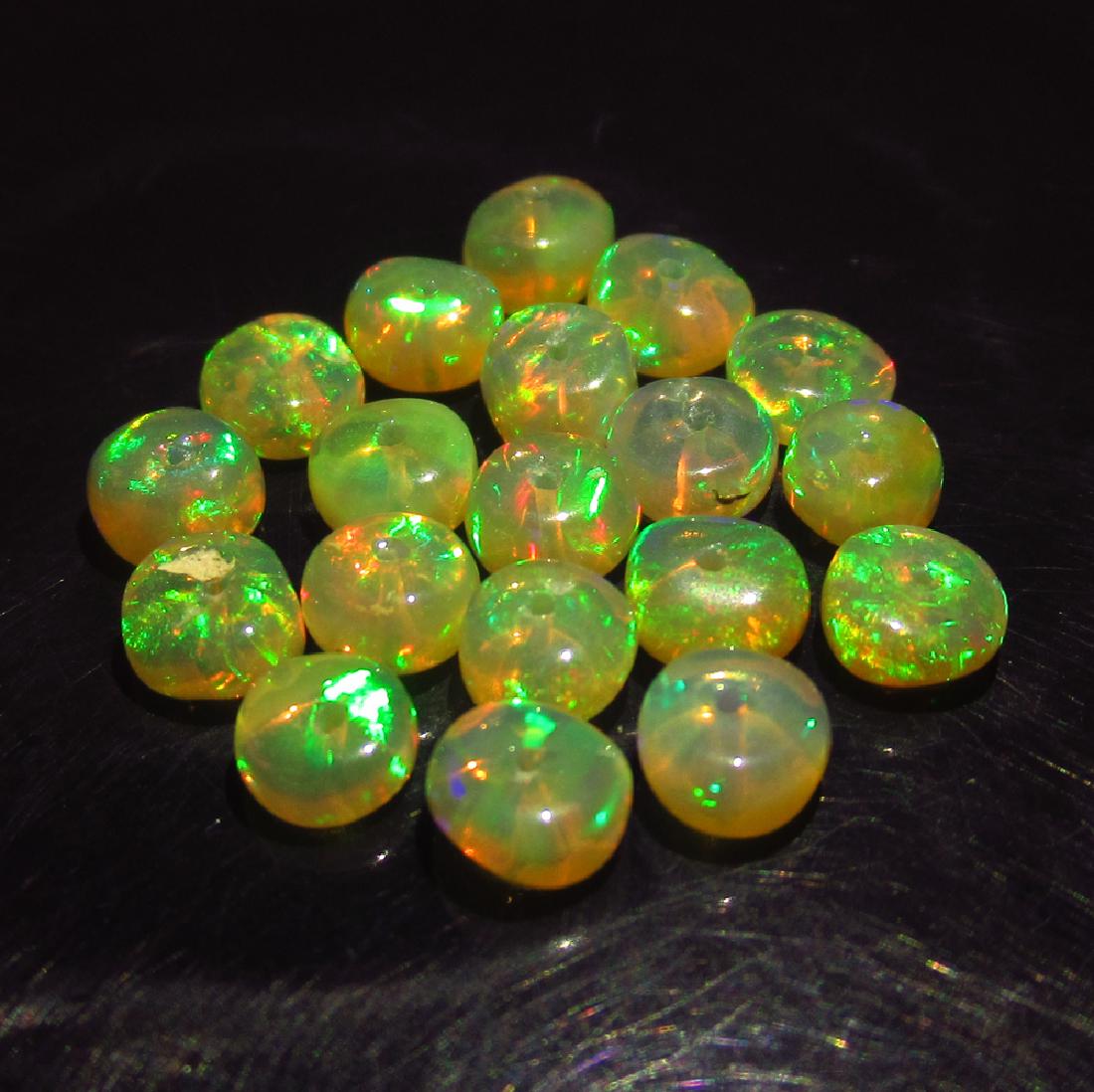5.36 Ct Genuine 19 Drilled Round Multi-Color Fire Opal (1 of 2)