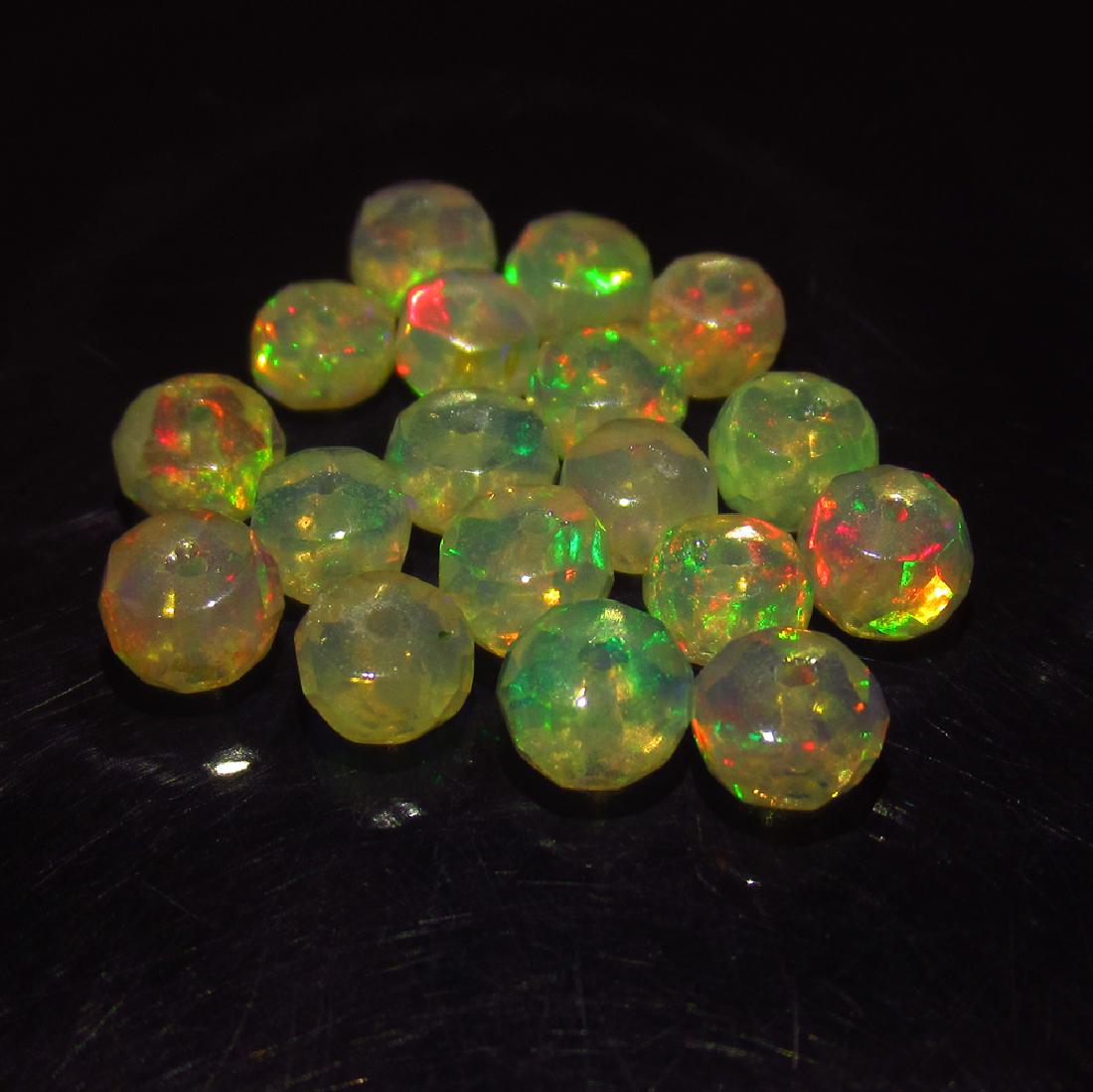 5.93 Ct Genuine 18 Faceted Multi-Color Opal Beads (1 of 2)
