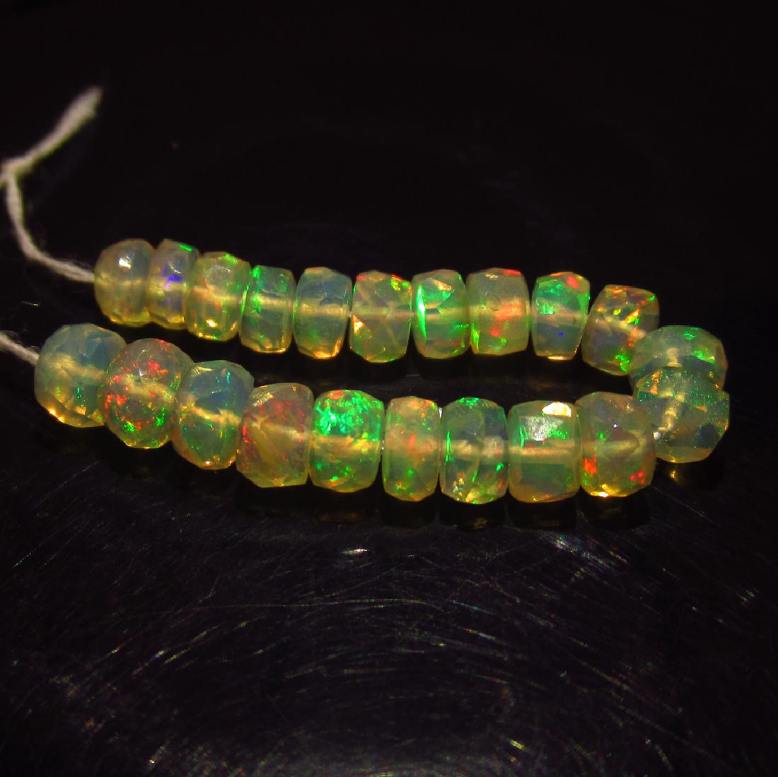 6.32 Ct Genuine 21 Faceted Multi-Color Opal Beads (1 of 2)