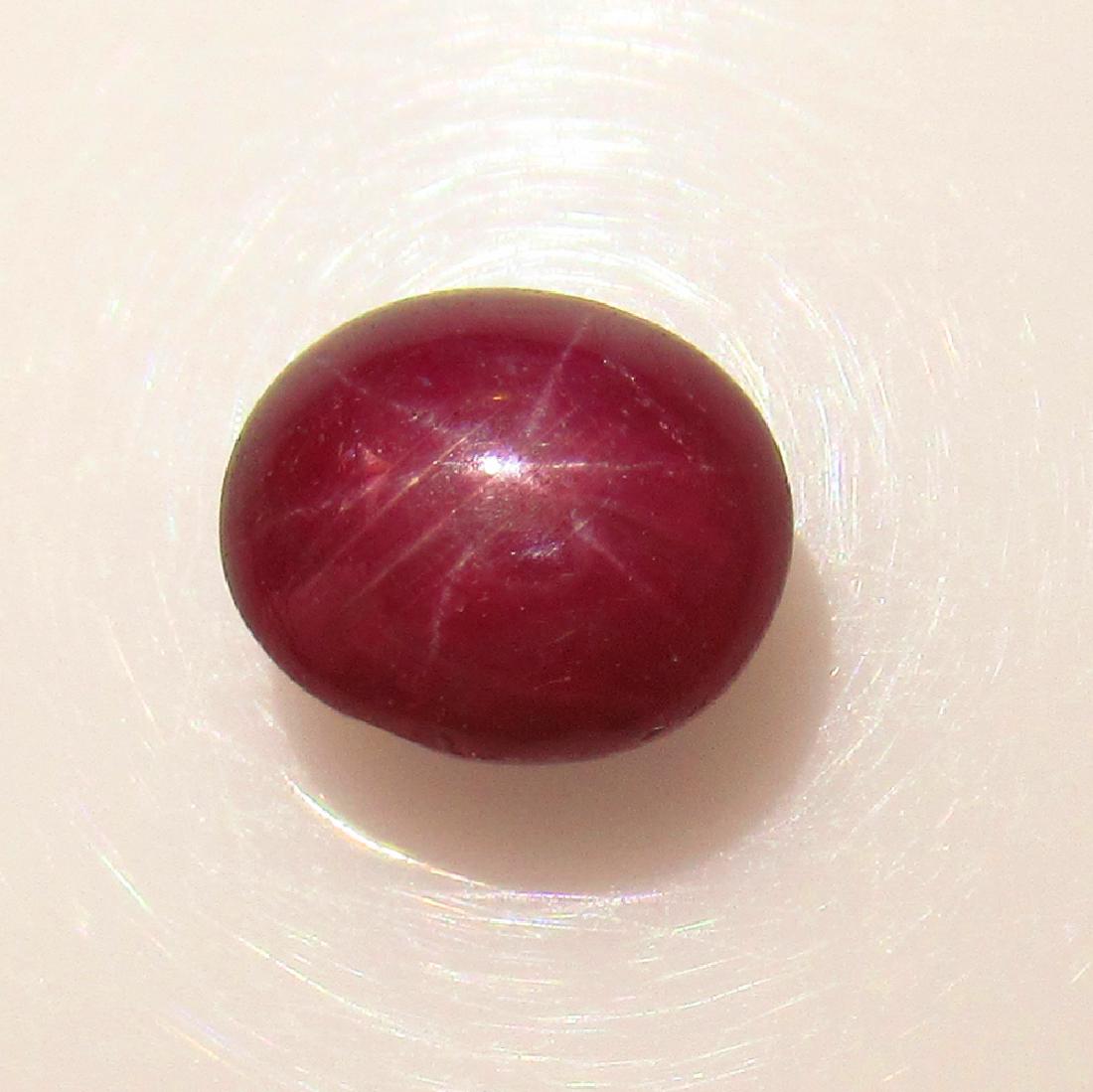 3.19 Ct Genuine Six Line Star Ruby 8.2X7.0 mm Oval Cab (1 of 2)