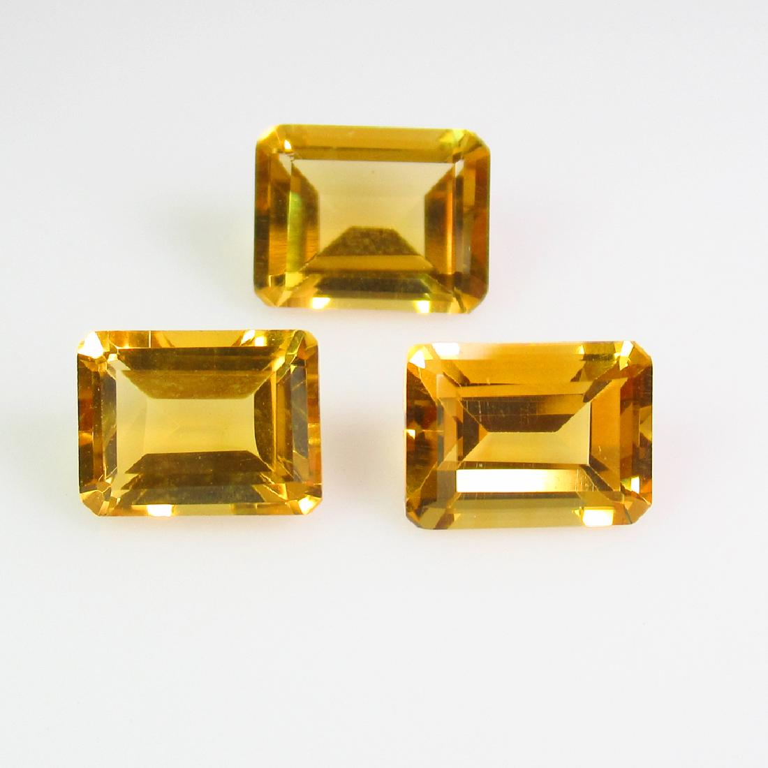 5.06 Ct Genuine 3 Citrine 9X7 mm Emerald Cut Set (1 of 2)
