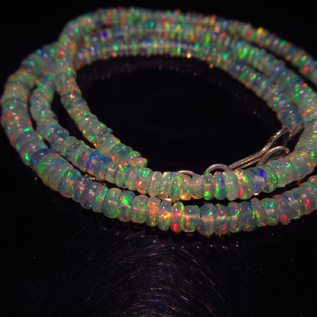 44.39 Ct Genuine 262 Opal Beads 925 Silver Necklace (1 of 4)