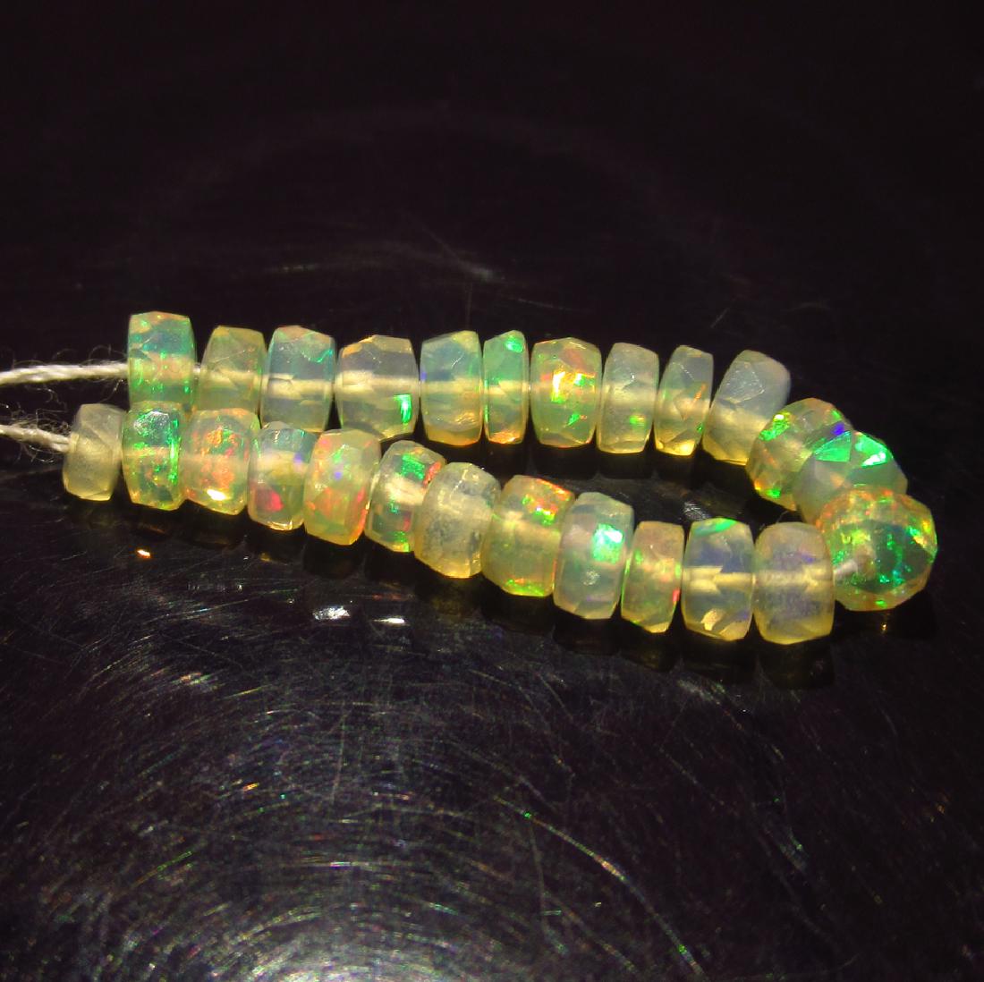 4.25 Ct Genuine 25 Faceted Multi-Color Opal Beads (1 of 2)
