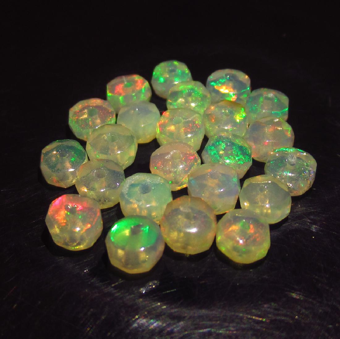 5.52 Ct Genuine 23 Faceted Multi-Color Opal Beads (1 of 2)