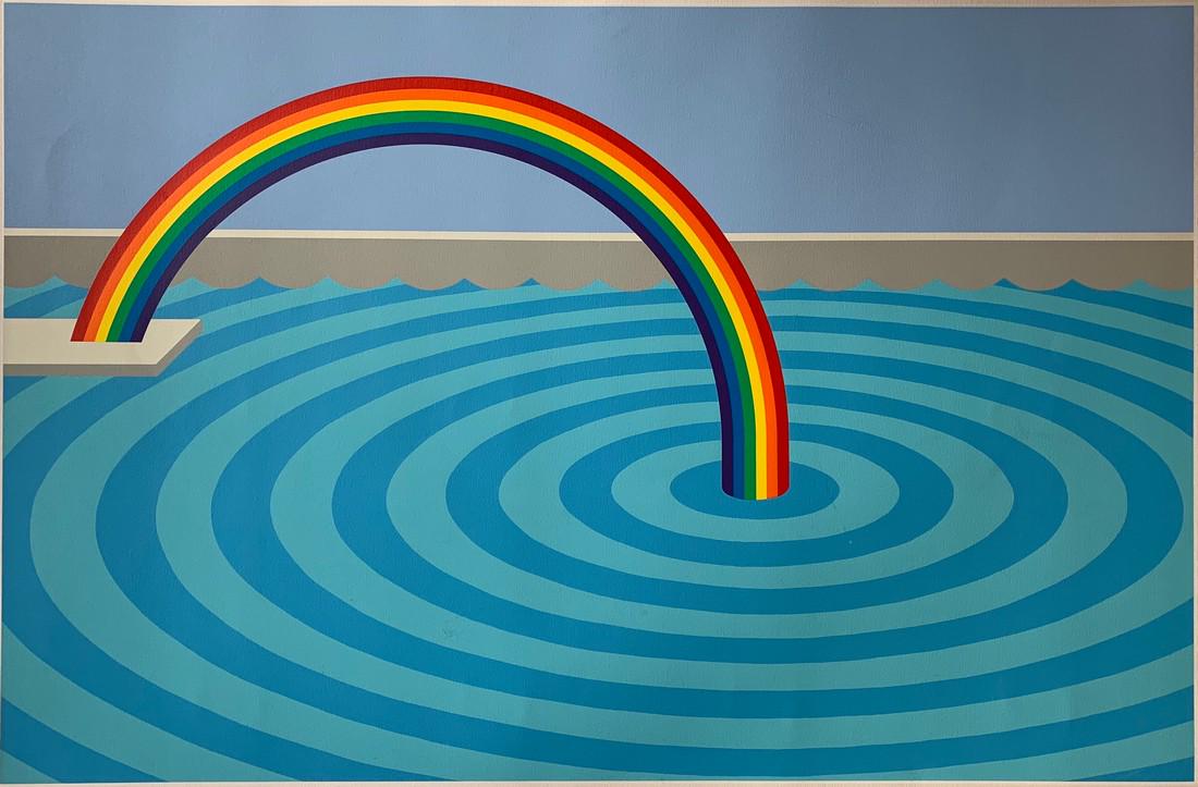 Splash of Colour - Patrick Hughes: Title: Splash of Colour Artist: Patrick Hughes Medium: Serigraph Dimensions: 42 x 30.75 in. Additional Information: Edition of 200, Signed, titled, and numbered in pencil Reserve: $2,200.00 Shipping: