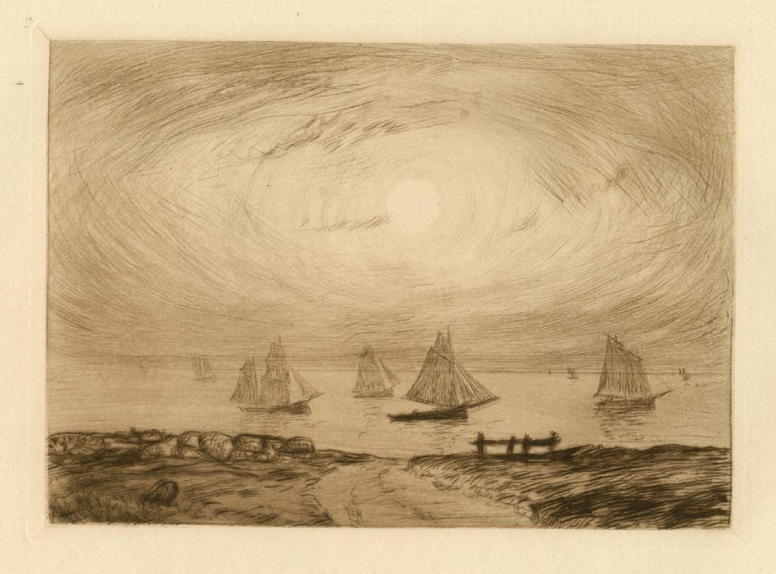 Charles Cottet original etching "Marine" (1 of 1)