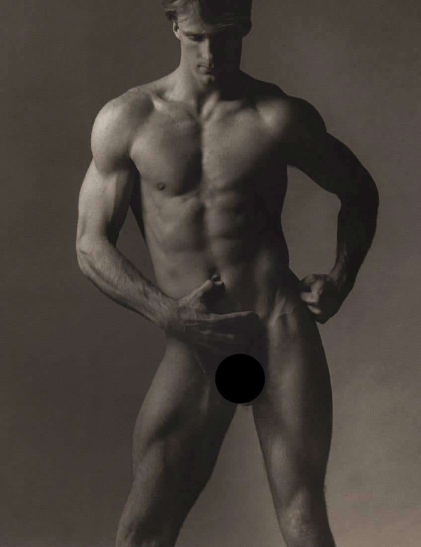 KEN HAAK - Male Nude 2,1983: Artist: KEN HAAK Print Title: Male Nude 2,1983 Medium: Tri-tone Photo-lithographs Printed in the 1980’s, in the US Image size (inches) approx.11 x 9” Ken Haak(1923 - 1991) Celebrated fashion photo