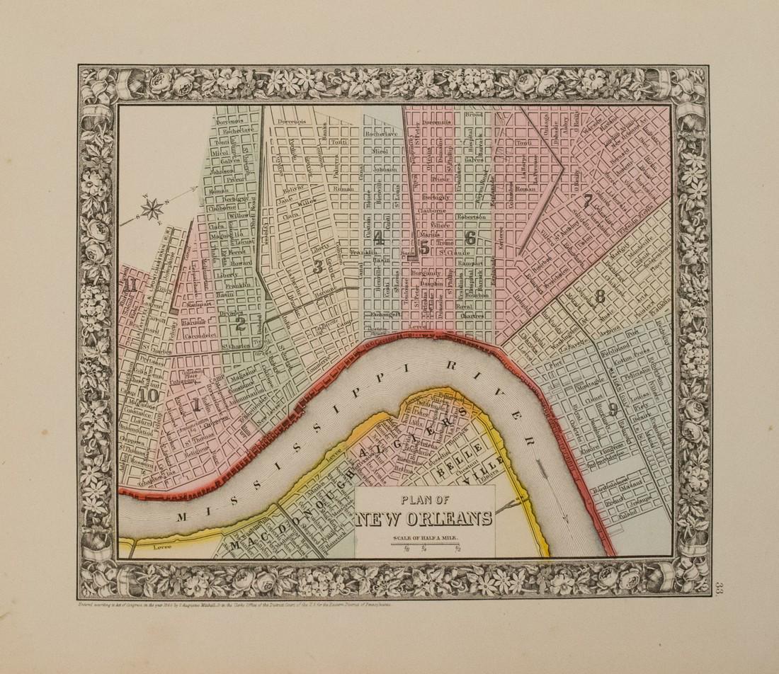1860 Mitchell Map of New Orleans -- Plan of New Orleans (1 of 2)