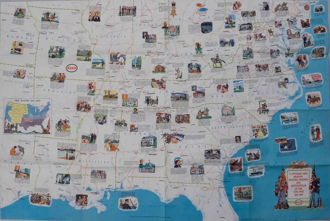 1961 General Drafting Co./Esso Civil War Pictorial Map (1 of 4)