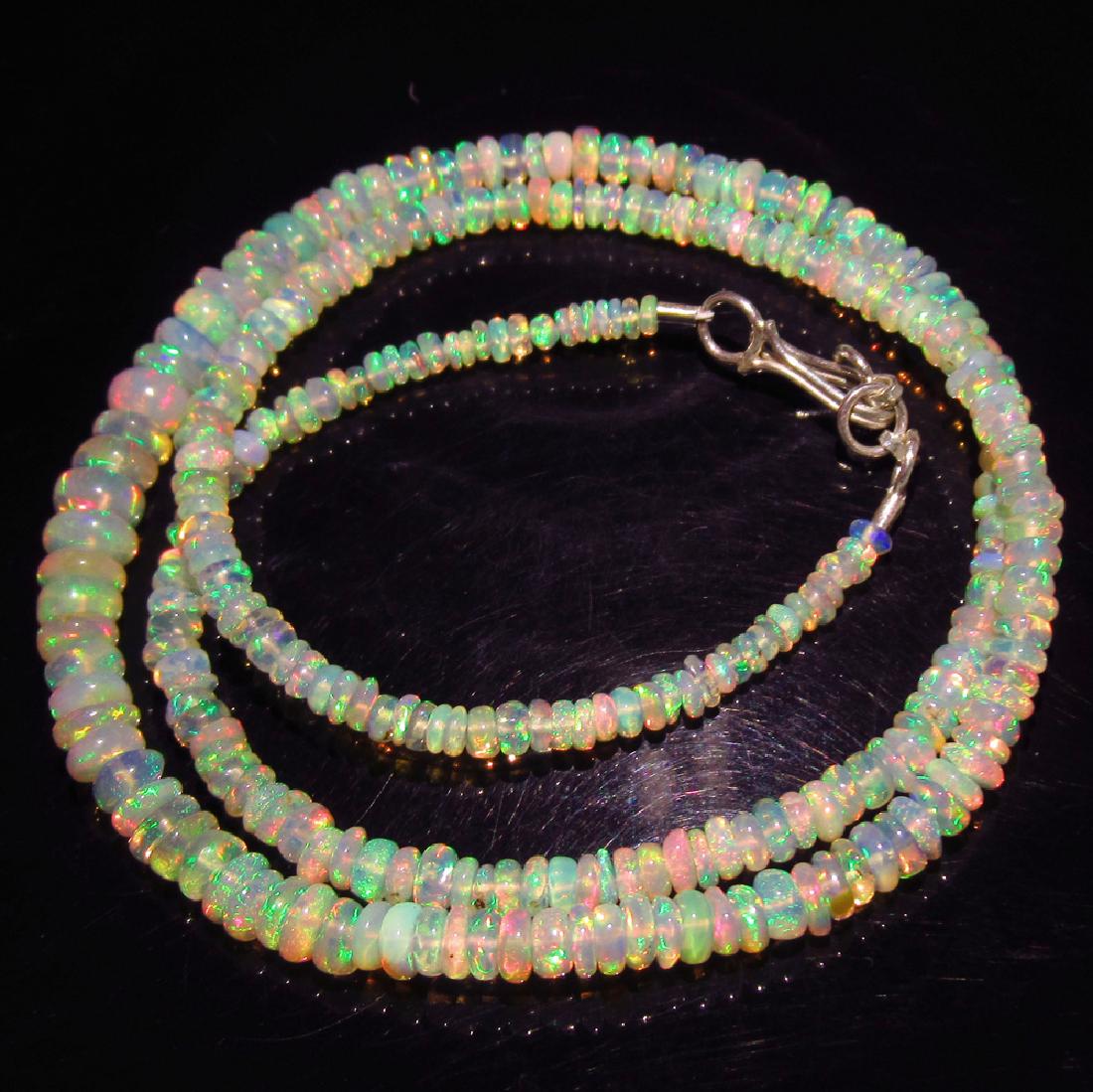 39.38 Ct Genuine 242 Opal Beads 925 Silver Necklace (1 of 5)