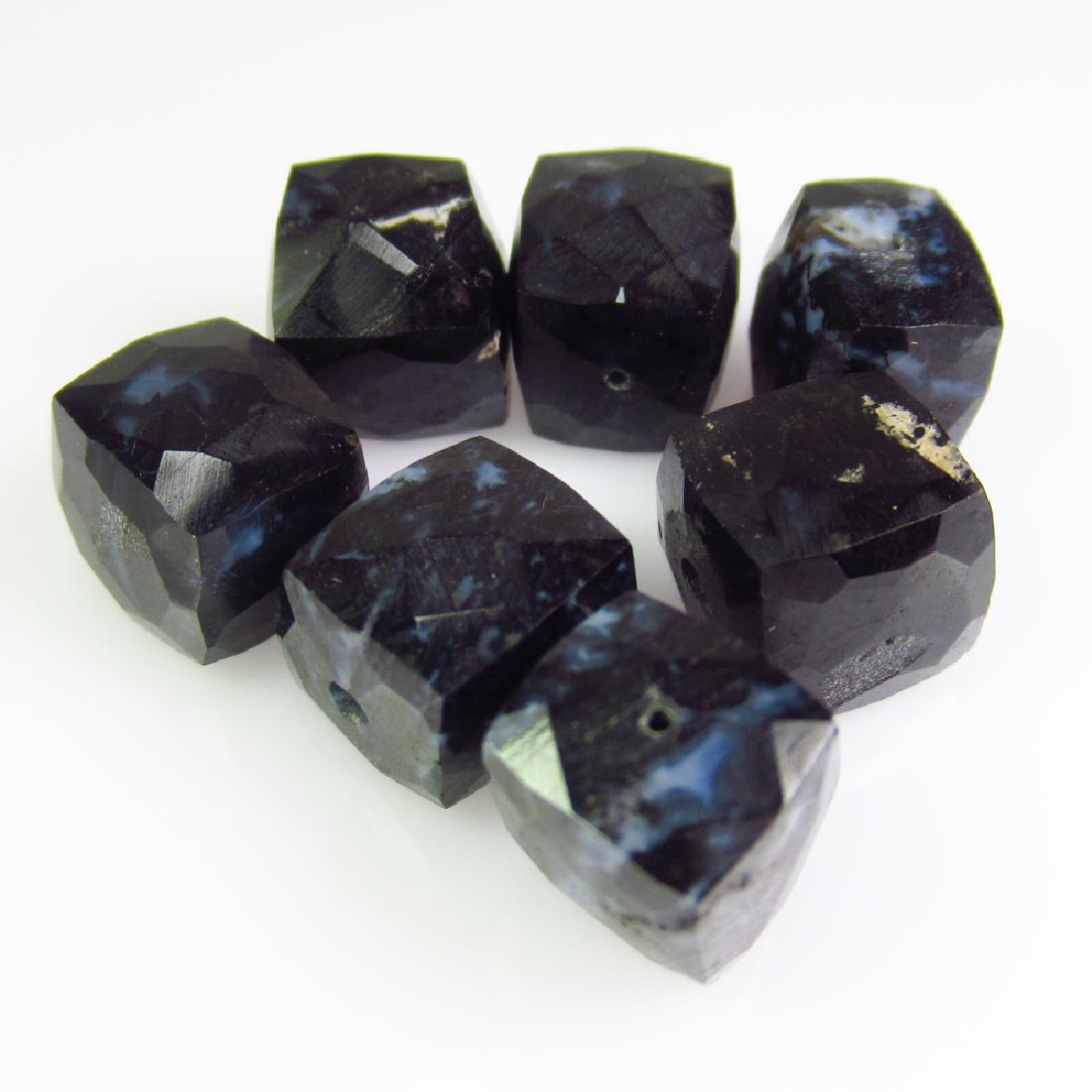 32.99 Ctw Natural Black Dendrite Opal Drilled Square (1 of 2)