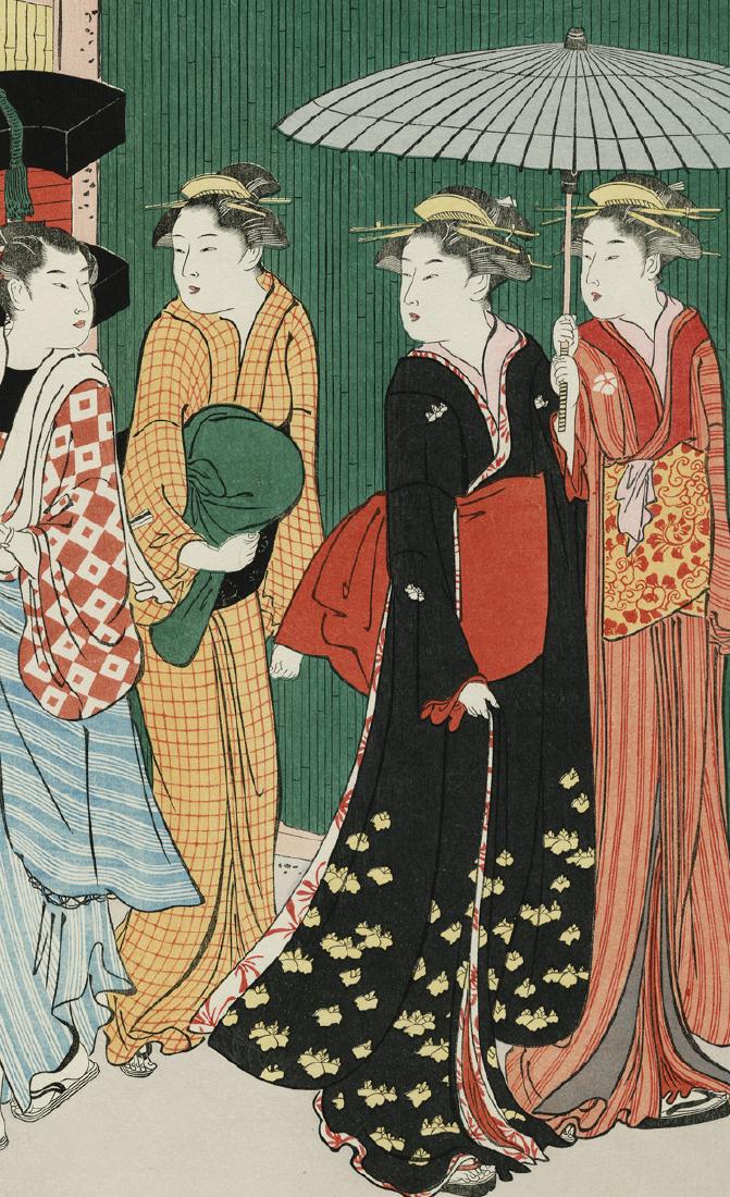 Japanese classical early ukiyo-e woodblock engraving: Artist: Torii qing long Title: Japanese classical early ukiyo-e woodblock engraving original reproduction - torii ching chang-beauty painting Series: Beauty painting Publisher: Date: Showa era Medium: