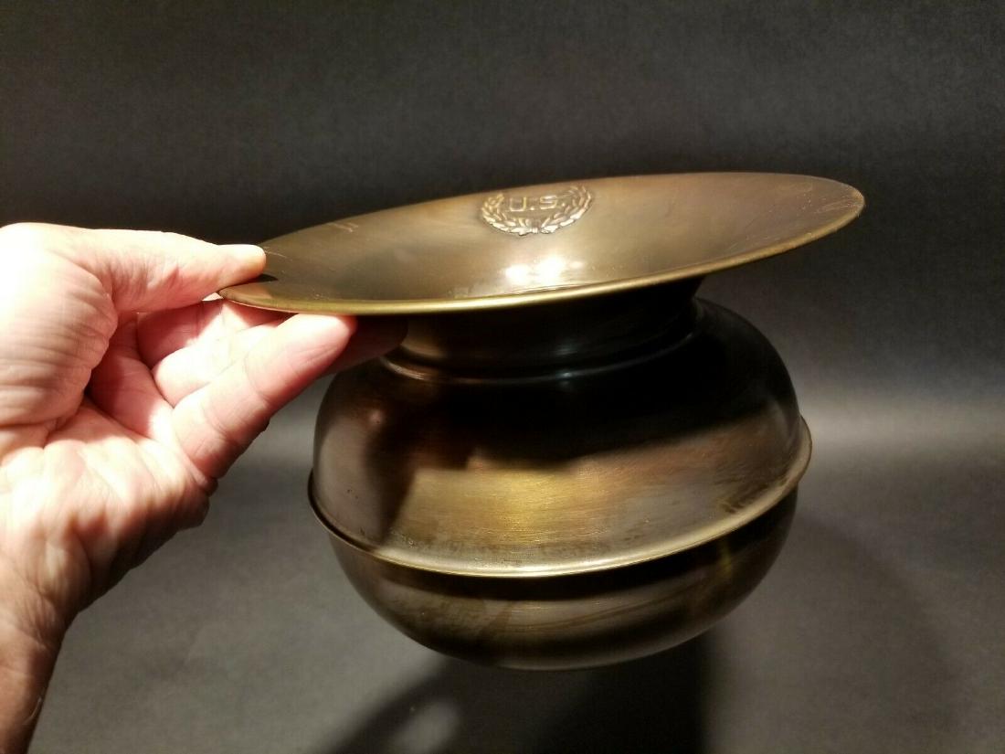 CSA Confederate Civil War Brass Chewing Tobacco: 8 1/2" Wide x 6" Tall Such a great reproduction of a civil war era spittoon. The darkened patina really makes it look like an original tobacco spittoon! Makes a great display! Reserve: $42.00 Shipping