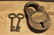 Cast Iron Colt Firearms Ammo Box Padlock Lock & Key