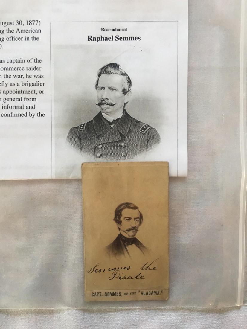 Carte de Visite of Confederate Naval Officer Raphael: Title: Carte de Visite of Confederate Naval Officer Raphael Date/Period: 1865 Dimension: 2.5 by 4" Provenance:Semmes the Pirate of the "Alabama". Rear Admiral. Shipping: Domestic: Flat-rate of $10.00 