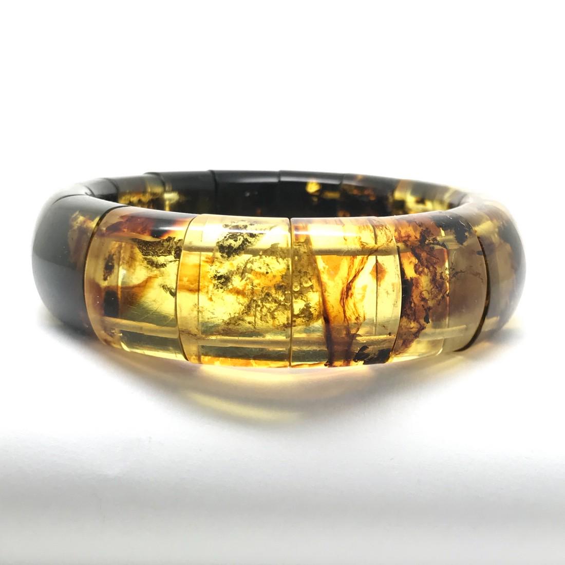 Bangle bracelet of Baltic amber in honey/cognac colour, (1 of 12)