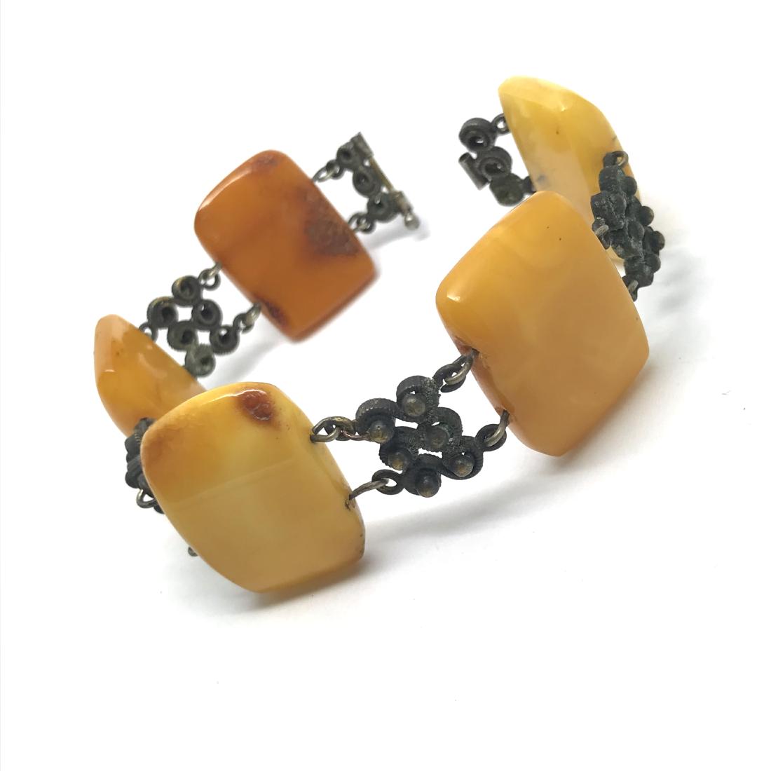 Antique bracelet with Baltic amber cabochons (1 of 7)