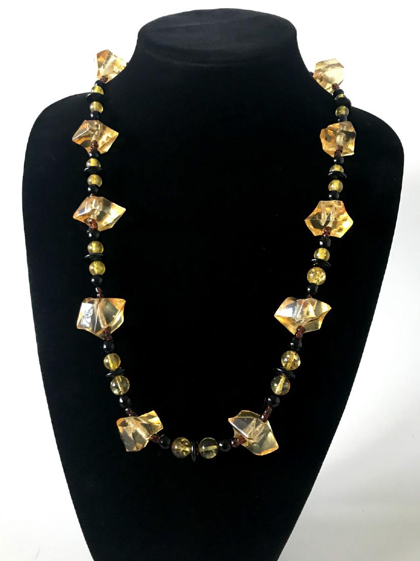 Vintage huge amber coloured endless necklace (1 of 6)