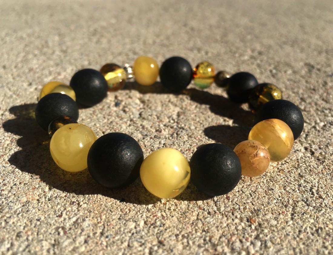 Baltic Amber Bracelet Baroque Shape Beads (1 of 8)