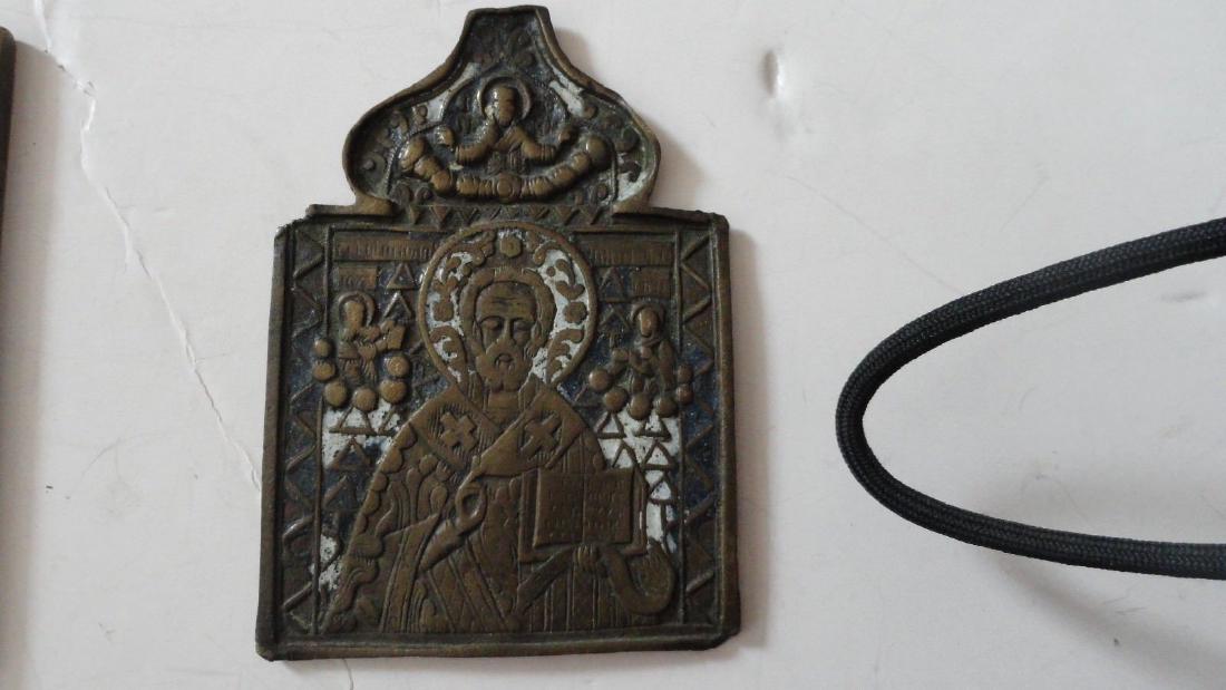 RUSSIAN ANTIQUE BRONZE ICON: 0LD 19 CENTURY RUSSIAN BRONZE PLAQUE OF ST. NIKOLAS 2 COLOR ENAMEL ON THE BRONZE 4" X 3 " Reserve: $70.00 Shipping: Domestic: Flat-rate of $7.00 to anywhere within the contiguous U.S. International: F