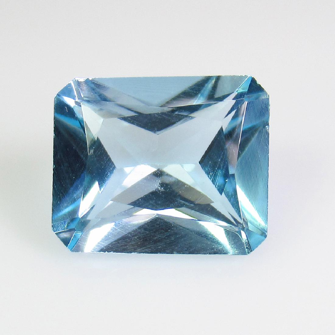 6.90 Ct Genuine Sky Blue Topaz 12X10 mmn Emerald Cut (1 of 2)