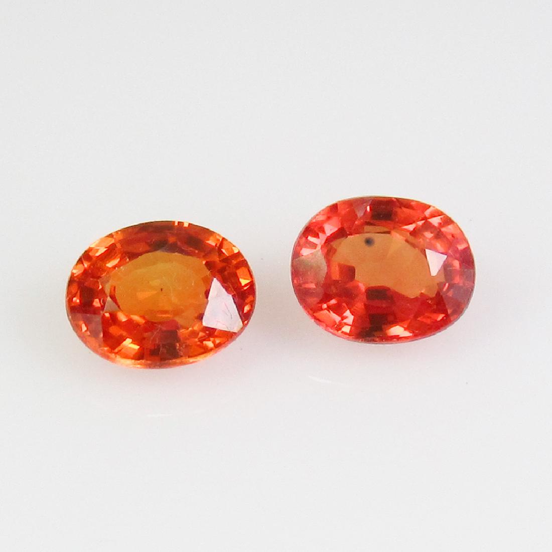 1.07 Ctw Natural Orange Sapphire Oval Pair (1 of 2)