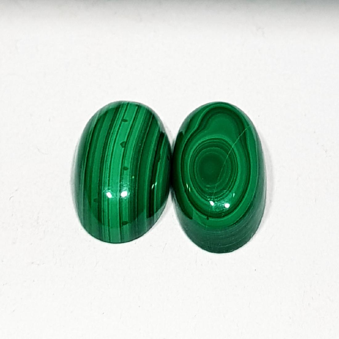 11.35 ct Pair of Natural Malachite: No Reserve! Title: 11.35 ct Pair of Natural Malachite Color/Clarity: Opaque Gemstones: Loosegemstone Carat Weights: 11.35 Size/Dimensions: 13.50 x 7.70 x 4.80/13.50 x 7.80 x 4.50 Additional Informatio