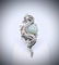 Sterling Silver Dragon Ring w Jade and Ruby Sz 7