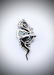 Sterling Silver Dragon Ring w Jade and Ruby Sz 7 - 3