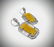 Sterling Silver Engraved Yellow Jadeite Earrings w CZs - 2
