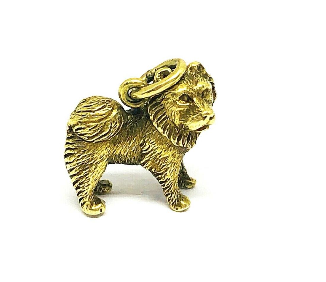 Vintage CARTIER 14K Yellow Gold Lion Dog Charm Pendant (1 of 8)