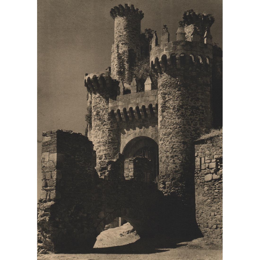 JOSE ORTIZ ECHAGUE - Castle, Ponferrada, Spain: Artist: JOSE ORTIZ ECHAGUE Print Title: Castle, Ponferrada, Spain Medium: Sheet-fed Gravure Printing Date: 1950's Printed in Spain Image Size approx: 6.5 x 9 inches Jose Ortiz Echague (1886 - 1980) wa