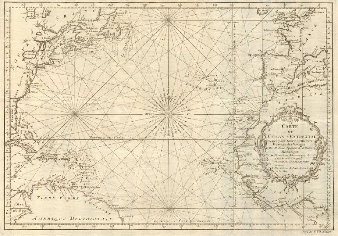 Carte de lOcean Occidental. North Atlantic Ocean Ferro (1 of 2)