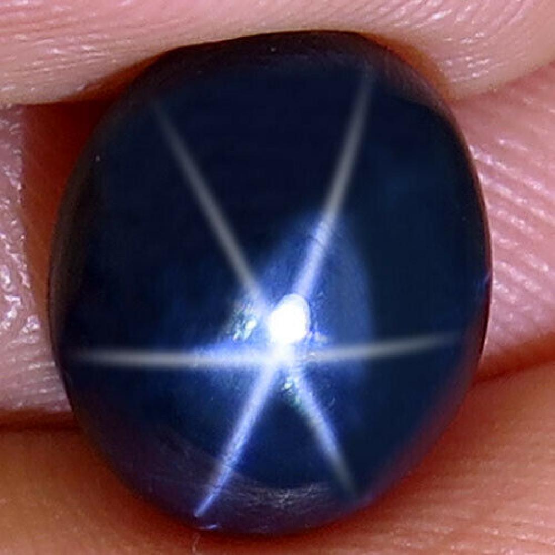 7,43 ct Natural Deep Blue Sapphire 6 Rais Star (1 of 2)