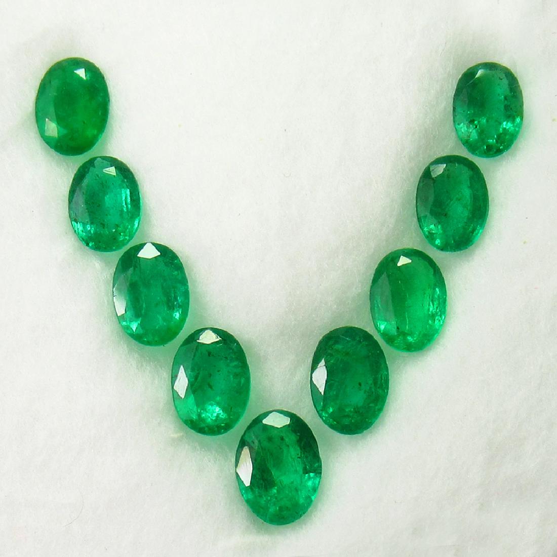 6.33 Ct Genuine 9 Zambian Emerald Oval Necklace Set (1 of 3)