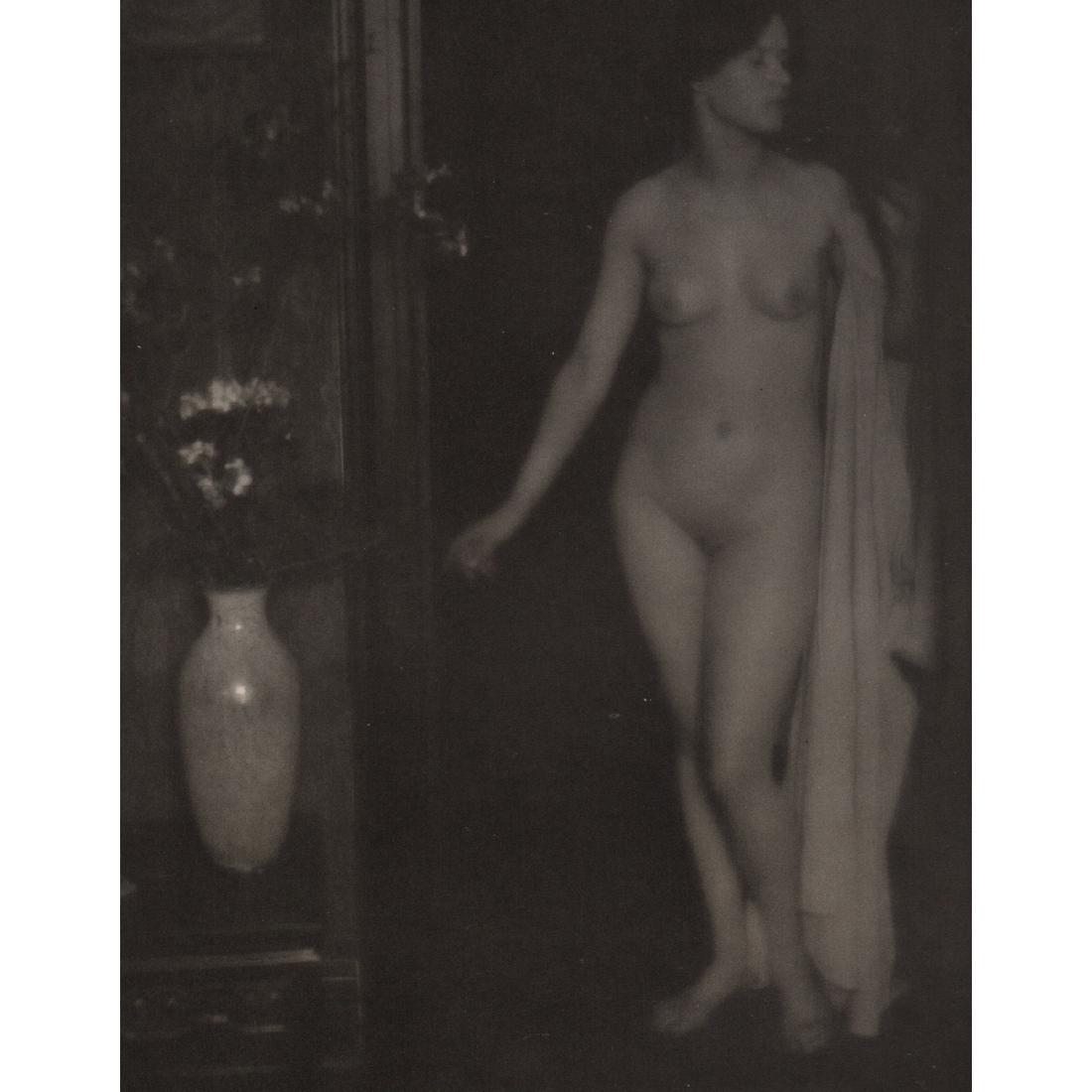 ALFRED STIEGLITZ & CLARENCE H. WHITE - Miss Thompson,: Artist: ALFRED STIEGLITZ & CLARENCE H. WHITE Print Title: Miss Thompson, 1907 Medium: Photo-engraving Printing Date: 1980's Printed USA Image Size approx: 6.25 x 7.75 inches Alfred Stieglitz (1864-194