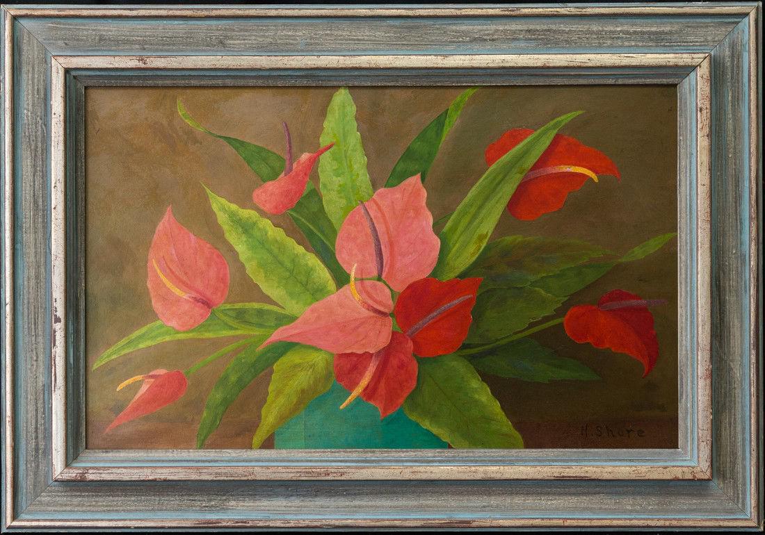 Henrietta Mary Shore (1880-1963) California, NY, Canada: Artist: Henrietta Mary Shore Origin: American/Canadian Date/Period: 1920-1949 Materials: Oil on masonite Dimensions: Painting: 13" x 21", Frame Size: 19" x 27'' Additional Info/Description: Henrietta 