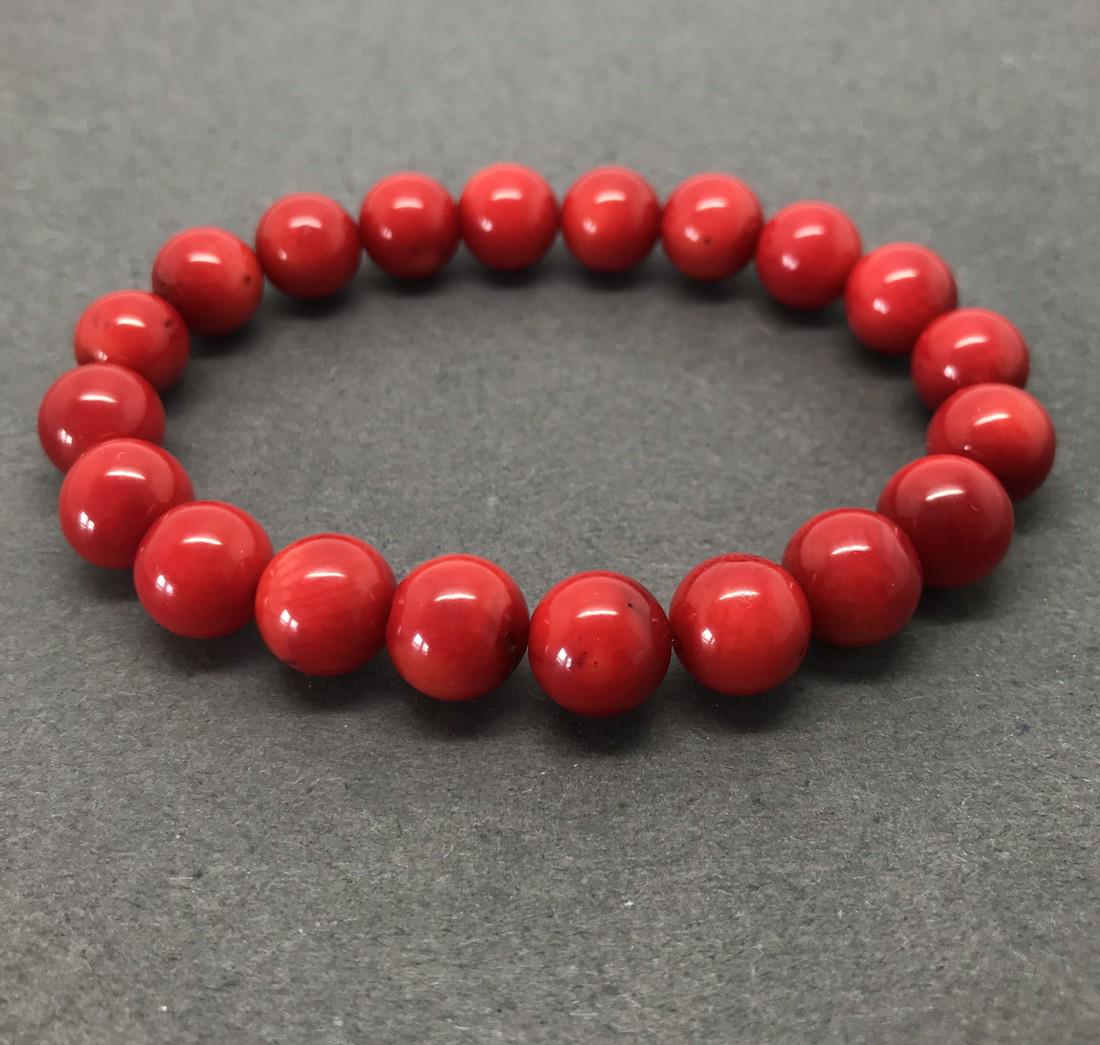 Vintage red coral beads bracelet (1 of 6)