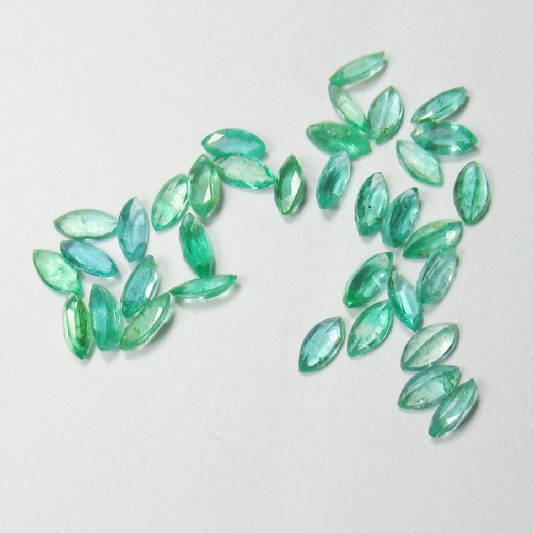 5.02 Ct Genuine 40 Zambian Emerald Marquise Set (1 of 2)