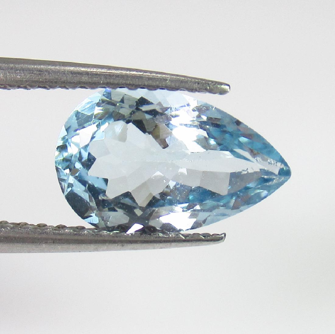 1.43 Ct Genuine Light Blue Aquamarine Pear Cut (1 of 2)