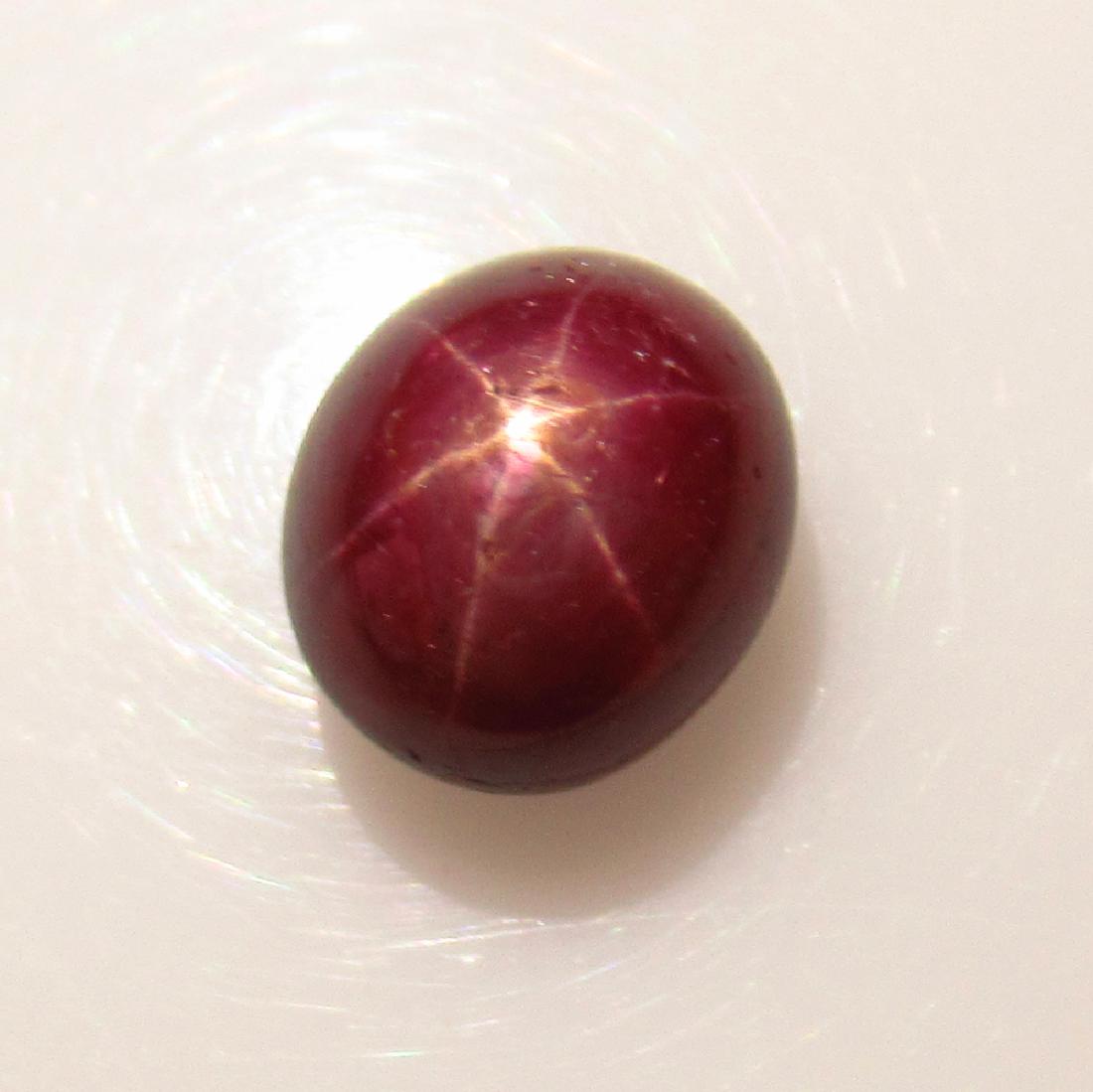 3.56 Ct Genuine Six Line Star Ruby 8X7 mm Oval Cab (1 of 2)