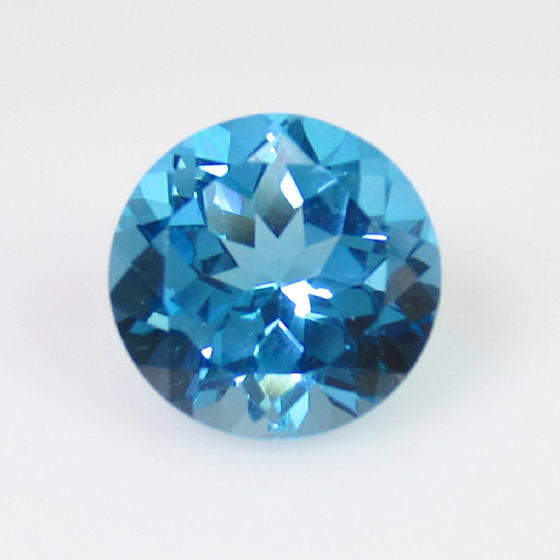2.91 Ct Genuine Swiss Blue Topaz 9 mm Round Cut (1 of 2)
