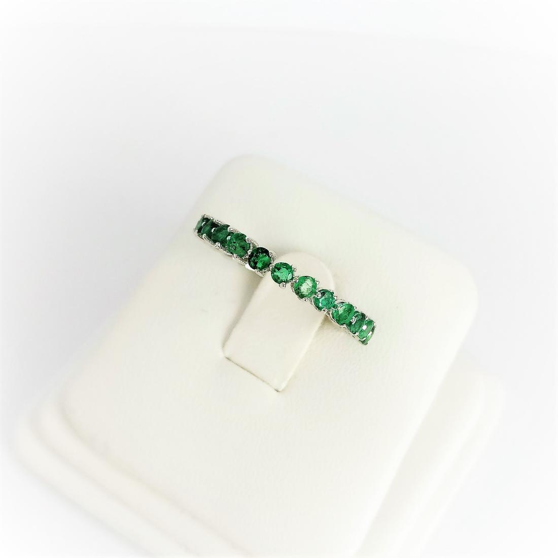 14K Ladies Eternity Ring with Emerald 1.18 ct (1 of 7)