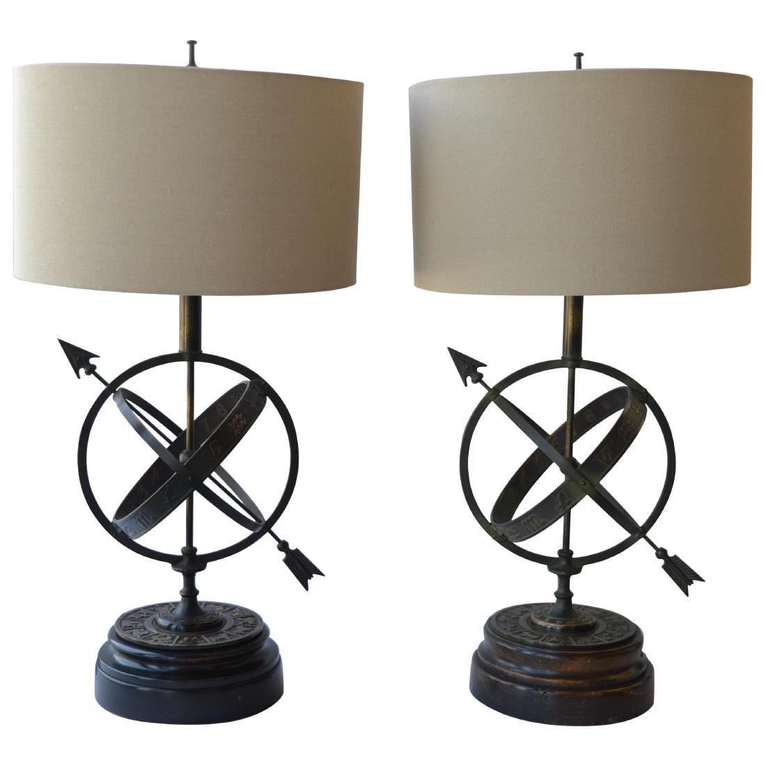 Pair of Astrology Table Lamps: Two table lamps with the Astrological signs at the base of the lamp and the outer rings. By Frederick Cooper Chicago. Details Creator Frederick Cooper (Maker) Place of Origin United States Date of Man