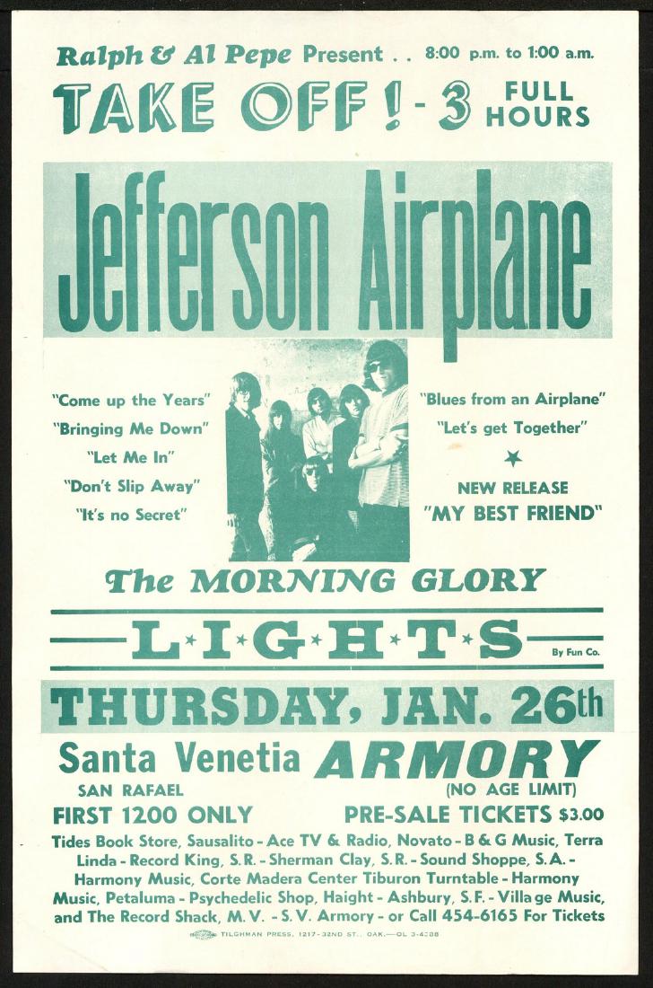 Rare 1967 Jefferson Airplane Santa Venetia Armory (1 of 1)