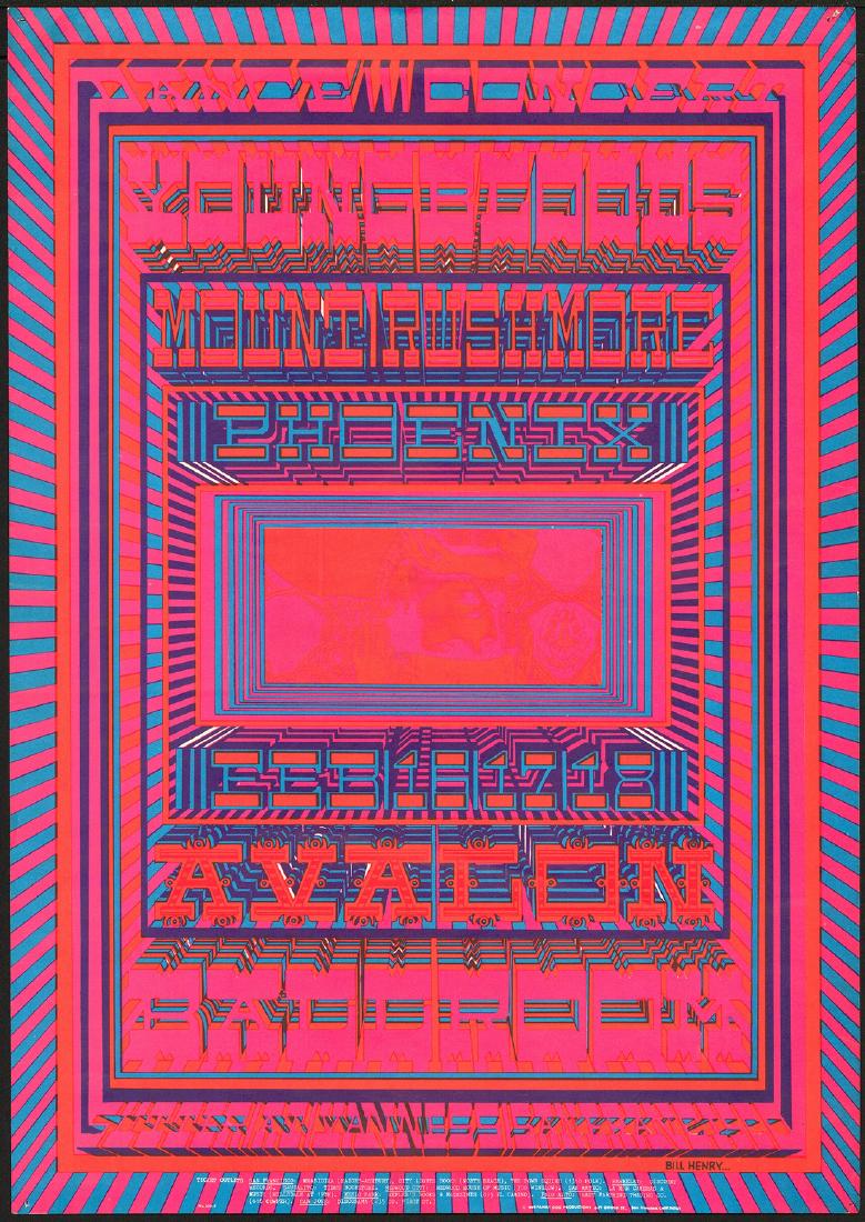 Colorful FD-106 Youngbloods Poster: Artist: William Henry Title: Colorful FD-106 Youngbloods Poster Printing Date: 1968 Medium: Lithograph Size/Format: 14?? x 20? Publisher: Family Dog Series: Family Dog Here is an original printing of 
